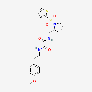 molecular formula C20H25N3O5S2 B2721985 N1-(4-methoxyphenethyl)-N2-((1-(thiophen-2-ylsulfonyl)pyrrolidin-2-yl)methyl)oxalamide CAS No. 896281-24-6