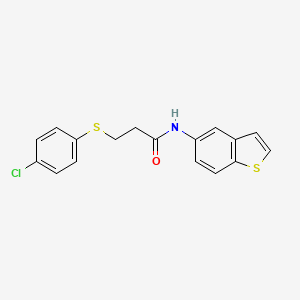 molecular formula C17H14ClNOS2 B2721997 N-(1-benzothiophen-5-yl)-3-[(4-chlorophenyl)sulfanyl]propanamide CAS No. 895477-58-4