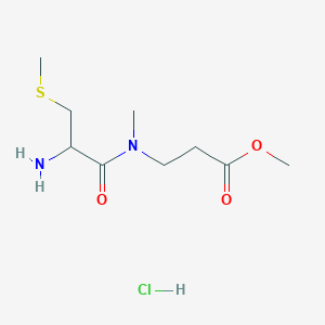 molecular formula C9H19ClN2O3S B2722008 methyl 3-[2-amino-N-methyl-3-(methylsulfanyl)propanamido]propanoate hydrochloride CAS No. 2413869-68-6