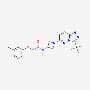 molecular formula C22H28N6O2 B2722009 N-(1-(3-(tert-butyl)-[1,2,4]triazolo[4,3-b]pyridazin-6-yl)azetidin-3-yl)-N-methyl-2-(m-tolyloxy)acetamide CAS No. 2309259-63-8