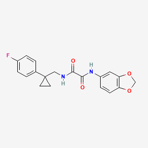 molecular formula C19H17FN2O4 B2722022 N'-(2H-1,3-benzodioxol-5-yl)-N-{[1-(4-fluorophenyl)cyclopropyl]methyl}ethanediamide CAS No. 1049444-37-2