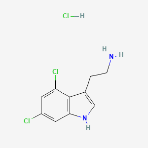 molecular formula C10H11Cl3N2 B2722044 2-(4,6-dichloro-1H-indol-3-yl)ethan-1-amine hydrochloride CAS No. 1049737-86-1