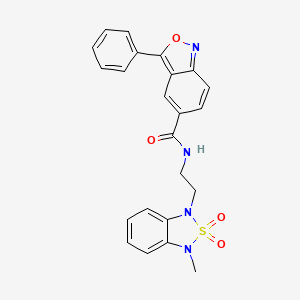 molecular formula C23H20N4O4S B2722072 N-(2-(3-methyl-2,2-dioxidobenzo[c][1,2,5]thiadiazol-1(3H)-yl)ethyl)-3-phenylbenzo[c]isoxazole-5-carboxamide CAS No. 2034488-86-1