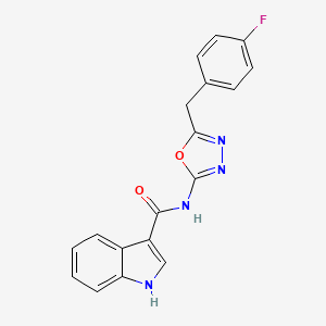 N-(5-(4-fluorobenzyl)-1,3,4-oxadiazol-2-yl)-1H-indole-3-carboxamide