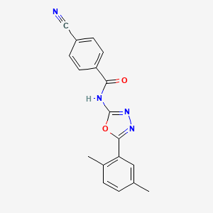 4-cyano-N-(5-(2,5-dimethylphenyl)-1,3,4-oxadiazol-2-yl)benzamide