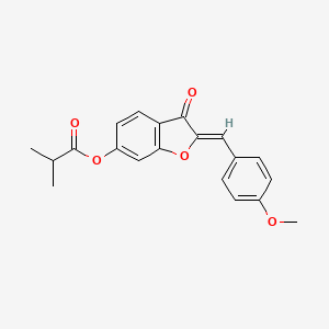 (Z)-2-(4-methoxybenzylidene)-3-oxo-2,3-dihydrobenzofuran-6-yl isobutyrate