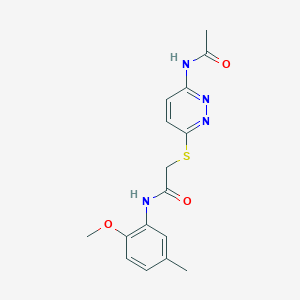 2-((6-acetamidopyridazin-3-yl)thio)-N-(2-methoxy-5-methylphenyl)acetamide