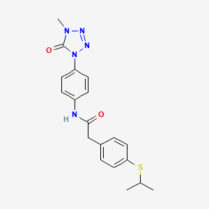 2-(4-(isopropylthio)phenyl)-N-(4-(4-methyl-5-oxo-4,5-dihydro-1H-tetrazol-1-yl)phenyl)acetamide