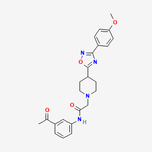 molecular formula C24H26N4O4 B2722112 N-(3-acetylphenyl)-2-(4-(3-(4-methoxyphenyl)-1,2,4-oxadiazol-5-yl)piperidin-1-yl)acetamide CAS No. 1251575-85-5