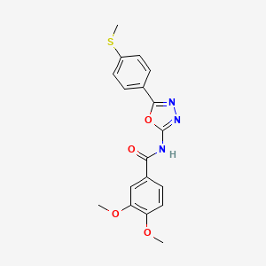 3,4-dimethoxy-N-[5-(4-methylsulfanylphenyl)-1,3,4-oxadiazol-2-yl]benzamide