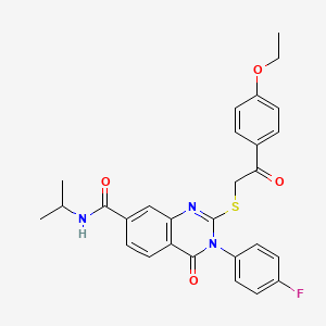 2-((2-(4-ethoxyphenyl)-2-oxoethyl)thio)-3-(4-fluorophenyl)-N-isopropyl-4-oxo-3,4-dihydroquinazoline-7-carboxamide