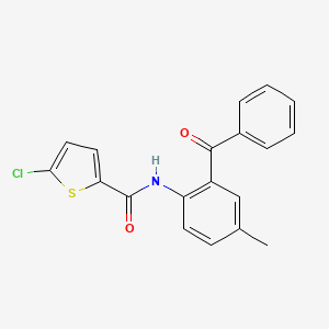 molecular formula C19H14ClNO2S B2722142 N-(2-benzoyl-4-methylphenyl)-5-chlorothiophene-2-carboxamide CAS No. 325987-34-6