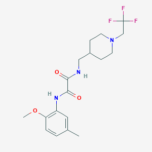 molecular formula C18H24F3N3O3 B2722143 N-(2-methoxy-5-methylphenyl)-N'-{[1-(2,2,2-trifluoroethyl)piperidin-4-yl]methyl}ethanediamide CAS No. 2309587-07-1