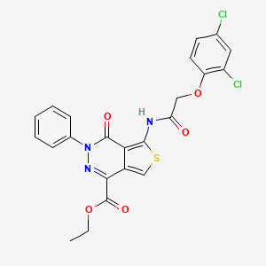 molecular formula C23H17Cl2N3O5S B2722164 ethyl 5-[2-(2,4-dichlorophenoxy)acetamido]-4-oxo-3-phenyl-3H,4H-thieno[3,4-d]pyridazine-1-carboxylate CAS No. 851947-50-7
