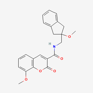 8-methoxy-N-((2-methoxy-2,3-dihydro-1H-inden-2-yl)methyl)-2-oxo-2H-chromene-3-carboxamide