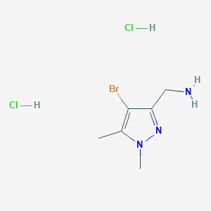 molecular formula C6H12BrCl2N3 B2722172 (4-Bromo-1,5-dimethylpyrazol-3-yl)methanamine;dihydrochloride CAS No. 2445792-92-5