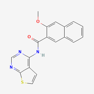 molecular formula C18H13N3O2S B2722179 3-methoxy-N-(thieno[2,3-d]pyrimidin-4-yl)-2-naphthamide CAS No. 899734-59-9