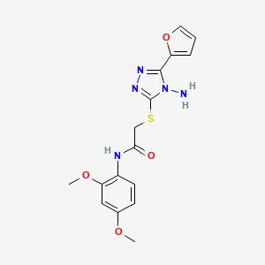 molecular formula C16H17N5O4S B2722182 2-{[4-amino-5-(furan-2-yl)-4H-1,2,4-triazol-3-yl]sulfanyl}-N-(2,4-dimethoxyphenyl)acetamide CAS No. 880802-31-3