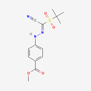 molecular formula C14H17N3O4S B2722183 methyl 4-{2-[(tert-butylsulfonyl)(cyano)methylene]hydrazino}benzenecarboxylate CAS No. 241127-17-3