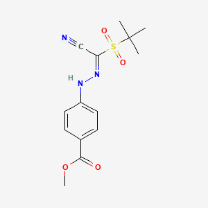 methyl 4-{[(E)-[cyano(2-methylpropane-2-sulfonyl)methylidene]amino]amino}benzoate