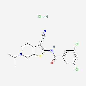 3,5-dichloro-N-(3-cyano-6-isopropyl-4,5,6,7-tetrahydrothieno[2,3-c]pyridin-2-yl)benzamide hydrochloride