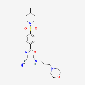2-(4-((4-Methylpiperidin-1-yl)sulfonyl)phenyl)-5-((3-morpholinopropyl)amino)oxazole-4-carbonitrile