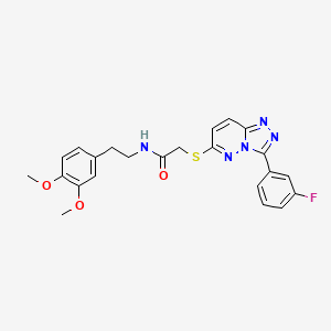 molecular formula C23H22FN5O3S B2722188 N-(3,4-dimethoxyphenethyl)-2-((3-(3-fluorophenyl)-[1,2,4]triazolo[4,3-b]pyridazin-6-yl)thio)acetamide CAS No. 852375-00-9
