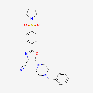 5-(4-Benzylpiperazin-1-yl)-2-[4-(pyrrolidin-1-ylsulfonyl)phenyl]-1,3-oxazole-4-carbonitrile