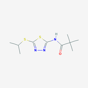 molecular formula C10H17N3OS2 B2722222 N-(5-(isopropylthio)-1,3,4-thiadiazol-2-yl)pivalamide CAS No. 393565-32-7
