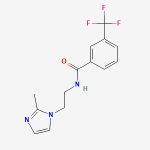 molecular formula C14H14F3N3O B2722258 N-(2-(2-methyl-1H-imidazol-1-yl)ethyl)-3-(trifluoromethyl)benzamide CAS No. 1286695-80-4
