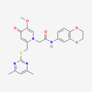molecular formula C23H24N4O5S B2722264 N-(2,3-dihydro-1,4-benzodioxin-6-yl)-2-(2-{[(4,6-dimethylpyrimidin-2-yl)sulfanyl]methyl}-5-methoxy-4-oxo-1,4-dihydropyridin-1-yl)acetamide CAS No. 933253-09-9