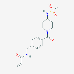 molecular formula C17H23N3O4S B2722294 N-[[4-[4-(Methanesulfonamido)piperidine-1-carbonyl]phenyl]methyl]prop-2-enamide CAS No. 2361867-89-0