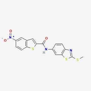 molecular formula C17H11N3O3S3 B2722306 N-(2-(methylthio)benzo[d]thiazol-6-yl)-5-nitrobenzo[b]thiophene-2-carboxamide CAS No. 391867-35-9