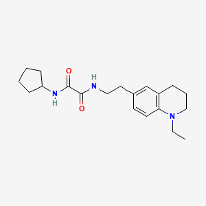 molecular formula C20H29N3O2 B2722309 N-cyclopentyl-N'-[2-(1-ethyl-1,2,3,4-tetrahydroquinolin-6-yl)ethyl]ethanediamide CAS No. 955773-90-7