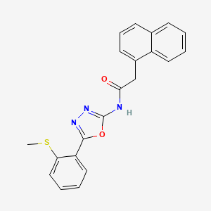 molecular formula C21H17N3O2S B2722312 N-{5-[2-(methylsulfanyl)phenyl]-1,3,4-oxadiazol-2-yl}-2-(naphthalen-1-yl)acetamide CAS No. 898410-80-5