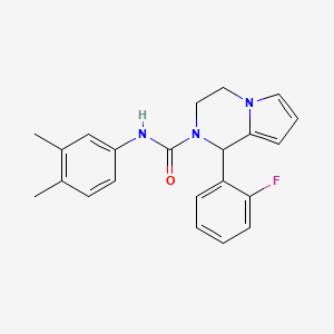 molecular formula C22H22FN3O B2722376 N-(3,4-dimethylphenyl)-1-(2-fluorophenyl)-1H,2H,3H,4H-pyrrolo[1,2-a]pyrazine-2-carboxamide CAS No. 899749-87-2