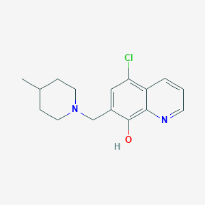 molecular formula C16H19ClN2O B2722382 5-Chloro-7-[(4-methylpiperidin-1-yl)methyl]quinolin-8-ol CAS No. 294675-78-8