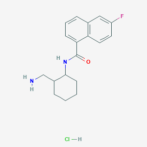 molecular formula C18H22ClFN2O B2722411 N-[2-(Aminomethyl)cyclohexyl]-6-fluoronaphthalene-1-carboxamide;hydrochloride CAS No. 2418682-72-9