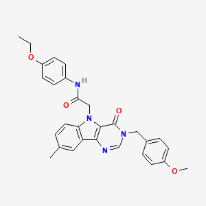 molecular formula C29H28N4O4 B2722412 N-(4-ethoxyphenyl)-2-{3-[(4-methoxyphenyl)methyl]-8-methyl-4-oxo-3H,4H,5H-pyrimido[5,4-b]indol-5-yl}acetamide CAS No. 1189724-28-4