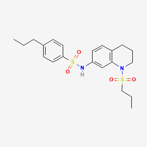 molecular formula C21H28N2O4S2 B2722415 N-[1-(propane-1-sulfonyl)-1,2,3,4-tetrahydroquinolin-7-yl]-4-propylbenzene-1-sulfonamide CAS No. 951460-67-6