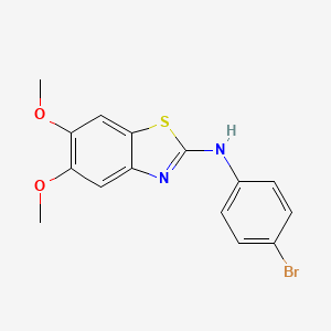 molecular formula C15H13BrN2O2S B2722437 N-(4-bromophenyl)-5,6-dimethoxy-1,3-benzothiazol-2-amine CAS No. 890961-27-0