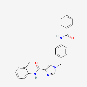B2722441 1-{[4-(4-methylbenzamido)phenyl]methyl}-N-(2-methylphenyl)-1H-imidazole-4-carboxamide CAS No. 1251664-52-4