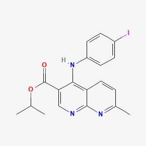 molecular formula C19H18IN3O2 B2722442 Propan-2-yl 4-[(4-iodophenyl)amino]-7-methyl-1,8-naphthyridine-3-carboxylate CAS No. 1251616-30-4