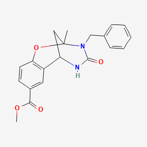 molecular formula C20H20N2O4 B2722458 methyl 10-benzyl-9-methyl-11-oxo-8-oxa-10,12-diazatricyclo[7.3.1.0^{2,7}]trideca-2,4,6-triene-4-carboxylate CAS No. 899986-84-6