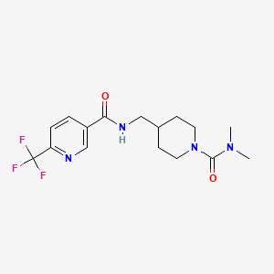 molecular formula C16H21F3N4O2 B2722461 N-((1-(dimethylcarbamoyl)piperidin-4-yl)methyl)-6-(trifluoromethyl)nicotinamide CAS No. 2034283-40-2