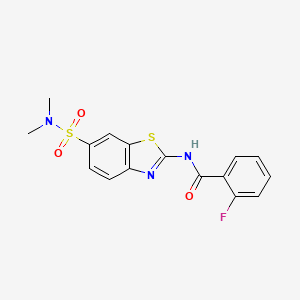 N-(6-(N,N-dimethylsulfamoyl)benzo[d]thiazol-2-yl)-2-fluorobenzamide