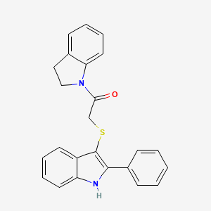 1-(indolin-1-yl)-2-((2-phenyl-1H-indol-3-yl)thio)ethanone