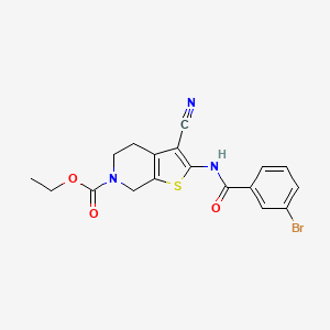 B2722502 ethyl 2-(3-bromobenzamido)-3-cyano-4,5-dihydrothieno[2,3-c]pyridine-6(7H)-carboxylate CAS No. 864926-93-2