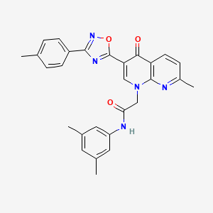molecular formula C28H25N5O3 B2722540 N-(3,5-dimethylphenyl)-2-{7-methyl-3-[3-(4-methylphenyl)-1,2,4-oxadiazol-5-yl]-4-oxo-1,4-dihydro-1,8-naphthyridin-1-yl}acetamide CAS No. 1032002-13-3