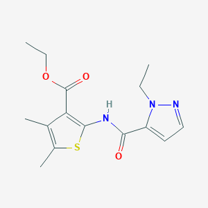 molecular formula C15H19N3O3S B2722564 ethyl 2-(1-ethyl-1H-pyrazole-5-amido)-4,5-dimethylthiophene-3-carboxylate CAS No. 1052621-67-6